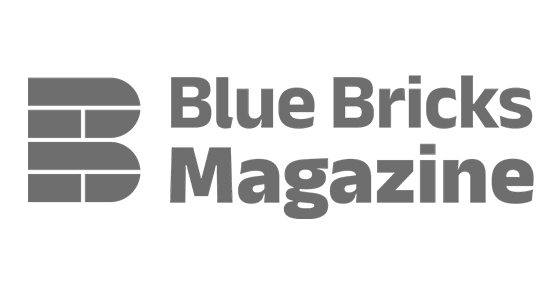 Logo of Blue Bricks Magazine.